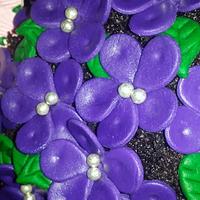 Mom's Violet Ceramic Pot Birthday Cake