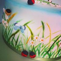 Nature themed birthday cake