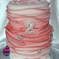 Star Ombre Ruffle Cake