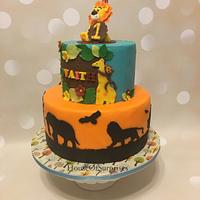 Safari theme first birthday cake 