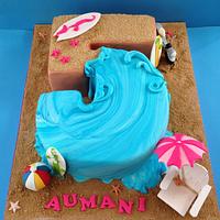Beach theme cake 