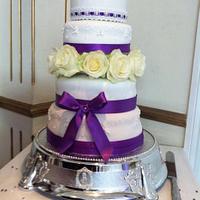 My first tiered wedding cake
