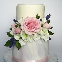 Floral compile cake