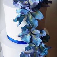 Blue Iris wedding cake 