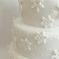 Snowflake wedding cake