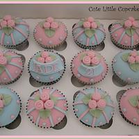 21st Birthday Vintage Rose Cupcakes