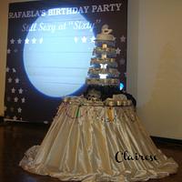 Mardigras themed 5 tier cupcake tower