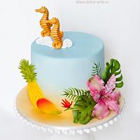 tropical wedding cake