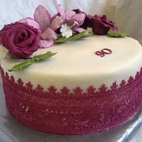 Elegant birthday cake.