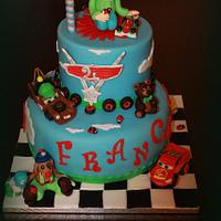 Birthday cake cars and toys