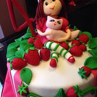 Strawberry Girl birthday cake