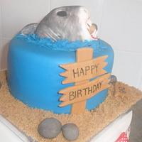 Great white shark birthday cake