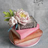 Books with peonies