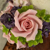 Woodland Flower Wedding Cake