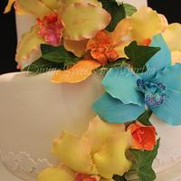 GUM PASTE ORCHIDS...Wedding Cake