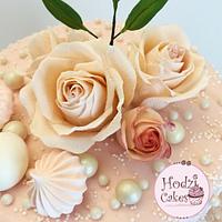 Floral & Elegant Engagement Cake 💍💕