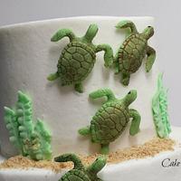 Sea Turtle Wedding Cake