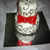 Black Filigree Bridal Shower Cake