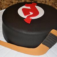 NJ Devils hockey cake