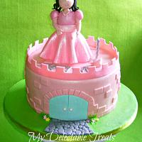 Pink Castle Cake for Sam