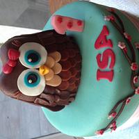 Owl cake and cupcakes