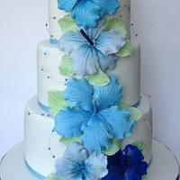 Hibiscus wedding cake