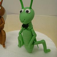 Ant and Grasshopper cake toppers