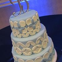 White and blue wedding