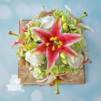 Tiger Lily Bouquet Cake