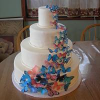 "Give Them Wings to Fly" Wedding Cake