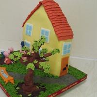 peppa pig house cake 