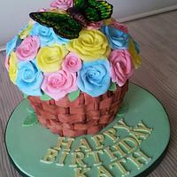 Flower Basket Giant Cupcake