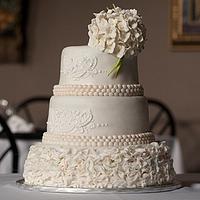 Hydrangea Ruffle Wedding Cake