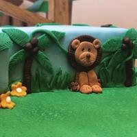 Jungle themed birthday cake