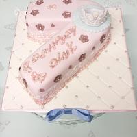 Pretty pink number 7 cake
