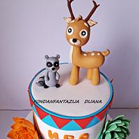 Forest animal cake