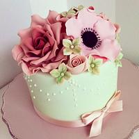 Pink and mint cake