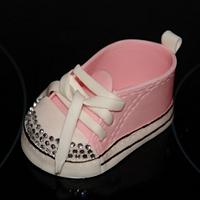 Girl Baby Shower Cake with Bling Sneakers 