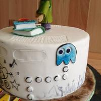 Xbox, Calvin & Hobbes and PAC Man inspired birthday cake