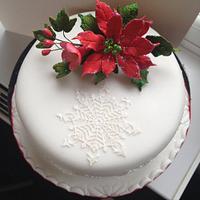 Pretty white Christmas cake 