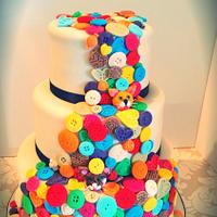 Quirky Button Wedding Cake 