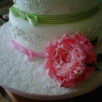 3  Tier Sugar Peony Rose Cake