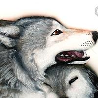 Edible painting of wolves