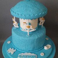 Carousel christening  cake