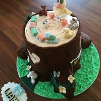 Woodland christening cake