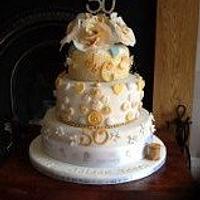 Golden Wedding Cake