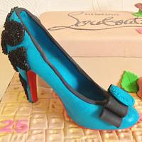 blue chocolate shoe