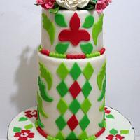 Mosaic inspired Wedding cake 