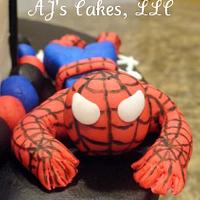 Spiderman Topsy Tuvy Cake