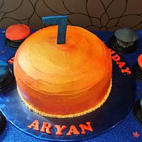 solar system themed cake